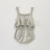 Summer Baby Girl Spaghetti Strap Knitted Romper