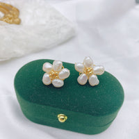 Irregular-shaped Freshwater Baroque Pearl Petal Earrings