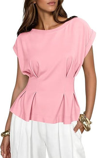 Round-neck Short-sleeve T-shirt Womens Casual Versatile Fashion Top