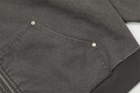 Workwear Washed And Worn Hooded Jacket Men