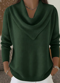 Womens Solid-color Long-sleeve Sweater Top