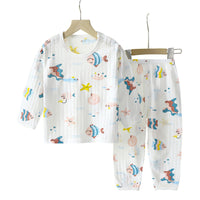 Children's Cotton Homewear Suit Summer Long-sleeve Pajamas Thin