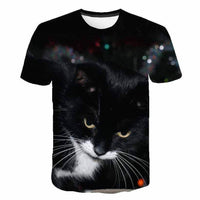 Summer Kids Korean Kitty Print Short Sleeve