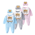 Newborn Printed Bear One-piece Romper