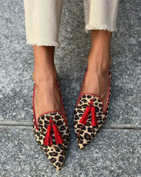 Leopard Pointed Casual Pumps Women's Flat Heel