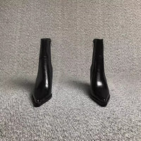 Short British Style Dr Martens Boots With A Chunky Heel And A Pointed Toe