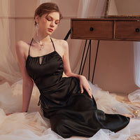 Women's Hollow Ice And Snow Nightdress With Chest Pad