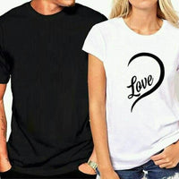One Love Half Heart Couple Short Sleeve T-shirt