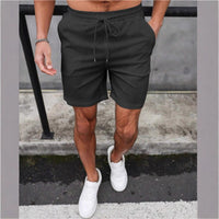 Drawstring Elastic Waist Breathable Solid Color Beach Shorts