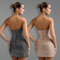 Women's Sexy Halter Neck Tube Dress With Arm-Covering Sleeves