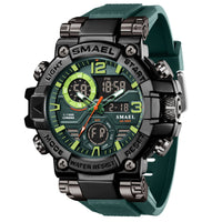 Mens Alloy Multicolor Multi-Function Dual-Display Sports Watch