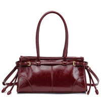 Casual All-Match Vintage Oil Wax Leather Handheld Underarm Bag