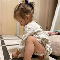 Ruffle Cotton And Linen Shirt Floral PP Pants