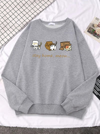 Three Mini Cat Animal Stay Home Sweater