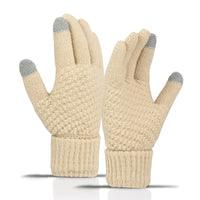 Fleece-lined Wind-proof And Cold Protection Cycling Knitted Warm Gloves