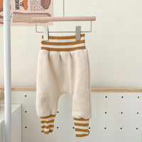 Padded Fleece Trousers High Waist Belly Protection Warm-keeping Pants Outer Wear