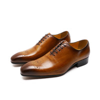 Hand-painted Leather Men's Shoes Pointed Toe Business