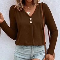 Women's Fashion Long Sleeve Button Top