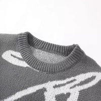 Men's Autumn And Winter Loose Round Neck Knitted Long-sleeved Jacket