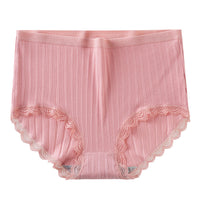 Women's High-waisted Panties Honeycomb Antibacterial Crotch Underwear Women's Cotton
