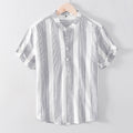 Cotton Breathable Casual Short Sleeve Simple Striped T-shirt