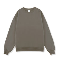 Solid Color Fleece-lined Crew Neck Sweater Men's Loose Heavy Thickening