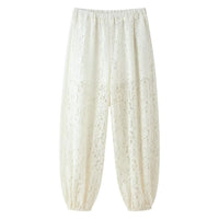 Fashionable Casual Versatile Lace Elastic Waist Loose Pants For Women
