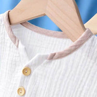 Children's Breathable Half Sleeve Cotton And Linen Top T-shirt