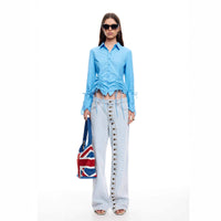 European And American Style Multi-button Women's Jeans