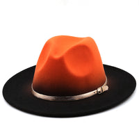 Autumn Winter Spray Painted Wool Jazz Hat