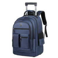 Large Capacity Travel Backpack With Wheels, Multi Layer Trolley Luggage Bag, Multifunctional Weekender Overnight Bag Rucksack