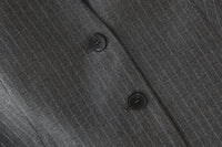 Women's V-neck Backless Pinstripe Vest