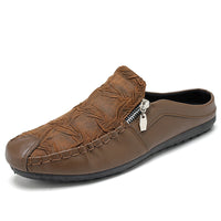 Men's Half Slippers Gommino Trendy Heel-free Men's Shoes Casual Lazy Slippers Gommino Semi Slippers