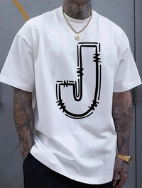 Mens Printed Crew-Neck Short-Sleeve T-Shirt