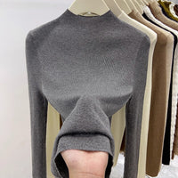 Womens Retro Half-Neck Slimming Knitted Top