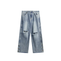 New Trendy Brand Street Retro Style Personality Washed Wide Leg Jeans