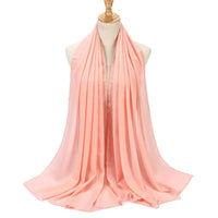 Natural Wrinkle Monochrome Chiffon Scarf Breathable Pleated Women's Toe Cap Scarf