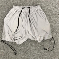 Women's Full Reflective Drawstring At Hem Wide Leg Shorts