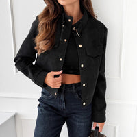 Women's Zipper Short Chic Suede Jacket