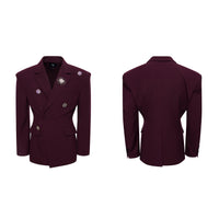 High-grade Light Luxury Metal Brooch Men's Tight Waist Crisp Wool Suit