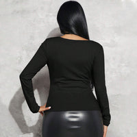 Simple Square-neck Slim-fit Slimming Base Top