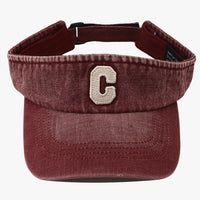 Cross-border Simple Washed Embroidery Three-dimensional Letter  C  Round-top Hat For Outdoor Use, Adjustable Sun Protection Hat, Suitable For Outdoor Golf