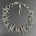 Titanium Steel Punk Spiked Dark Rivet Bracelet And Necklace