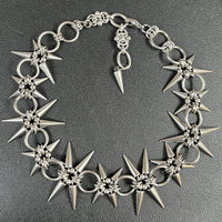 Titanium Steel Punk Spiked Dark Rivet Bracelet And Necklace