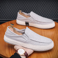 Linen Cloth Slip-on Lofter Casual Canvas Summer Stirrup Heel Men's Shoes