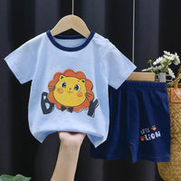 Children's Summer Pure Cotton Thin Short Sleeve Suit