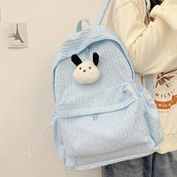 Large Capacity Simple Solid Color Backpack Middle School Students Backpack