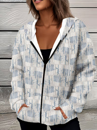 Casual All-matching Fashion Trendy Plaid Stitching Breathable Zipper Sweater