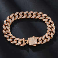 Spring Buckle Cuba Bracelet Alloy Full Diamond