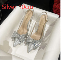 Stiletto Pointed Bridal Sequin Rhinestones High Heels